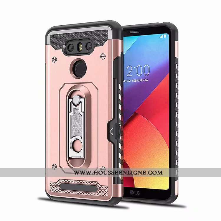 Étui Lg G6 Tendance Carte Simple Support Rose Coque