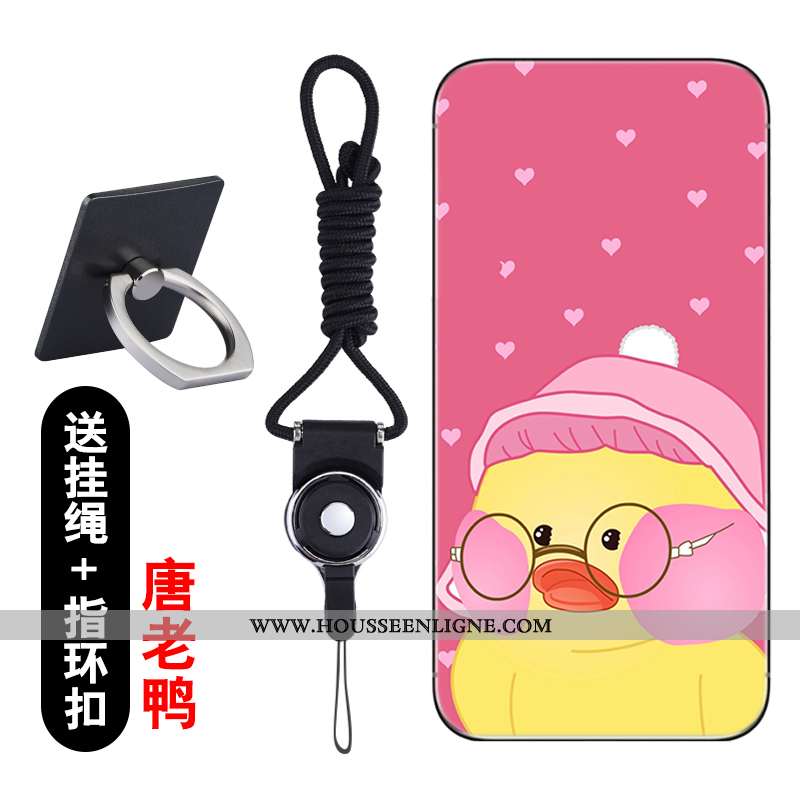 Étui Lg Q6 Créatif Dessin Animé Protection Coque Transparent Téléphone Portable Rose