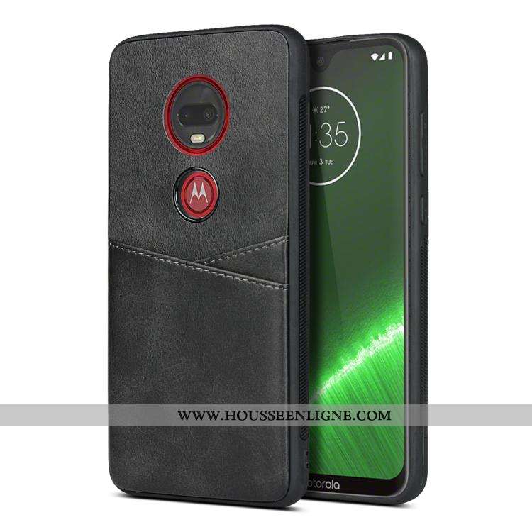 Étui Moto G7 Plus Silicone Protection Fluide Doux Carte Coque Téléphone Portable Jaune