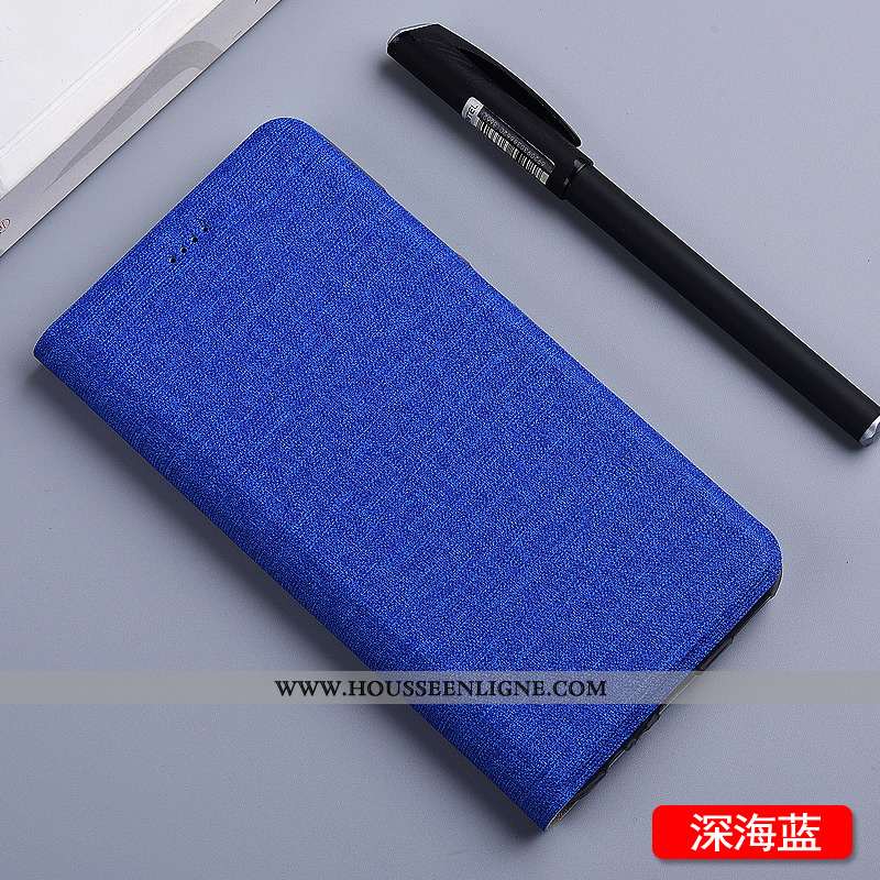 Étui Moto G8 Protection Cuir Téléphone Portable Incassable Bleu Lin Coque
