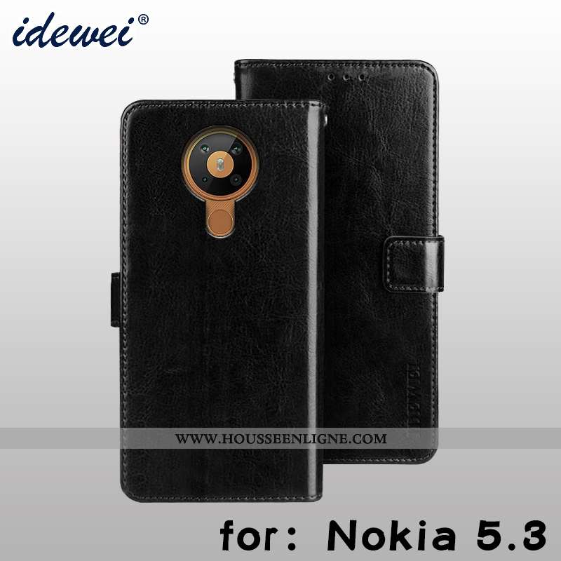 Étui Nokia 5.3 Cuir Protection Téléphone Portable Carte Portefeuille Housse Marron