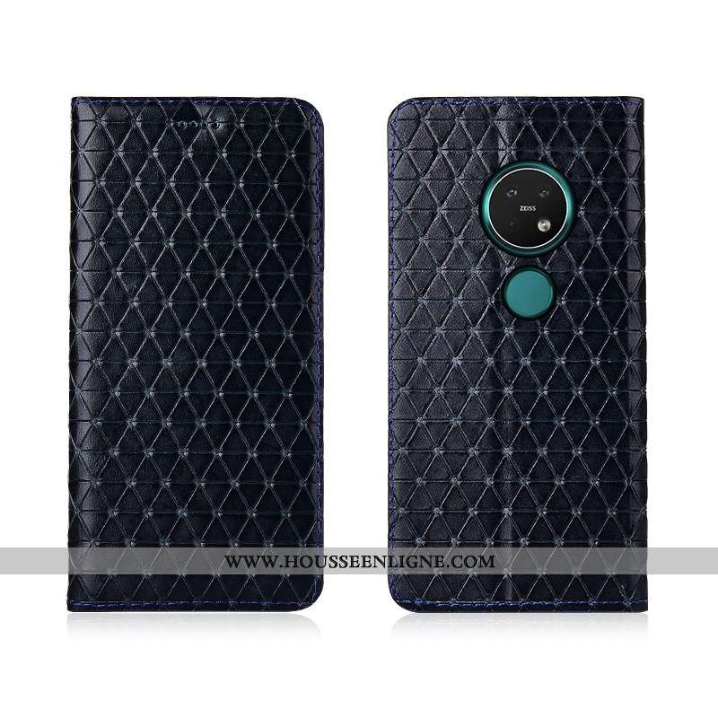 Étui Nokia 7.2 Fluide Doux Silicone Noir Incassable Téléphone Portable Plaid Protection