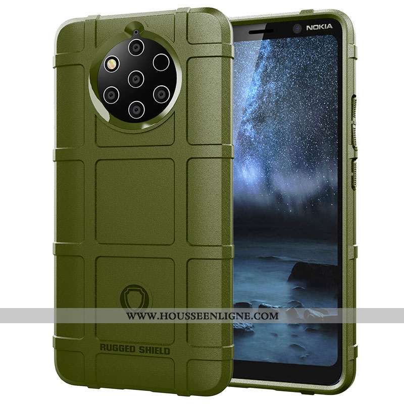 Étui Nokia 9 Pureview Protection Coque Vert Téléphone Portable Magnétisme Incassable Armée Verte