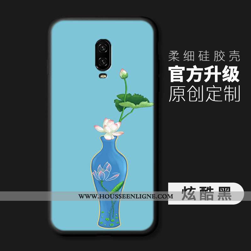 Étui Oneplus 6t Créatif Ultra Coque Mode Tout Compris Téléphone Portable Vent Bleu