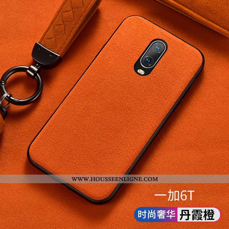 Étui Oneplus 6t Silicone Protection Business Europe Luxe Orange Téléphone Portable