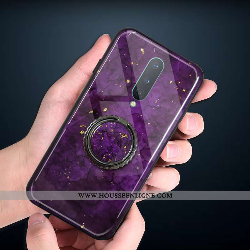 Étui Oneplus 7 Pro Luxe Fluide Doux Incassable Silicone Simple Rouge Violet