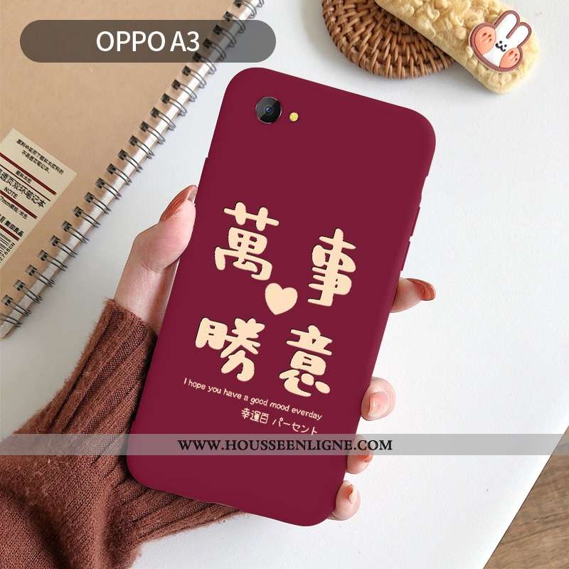 Étui Oppo A3 Fluide Doux Silicone Rouge Téléphone Portable Créatif Nouveau