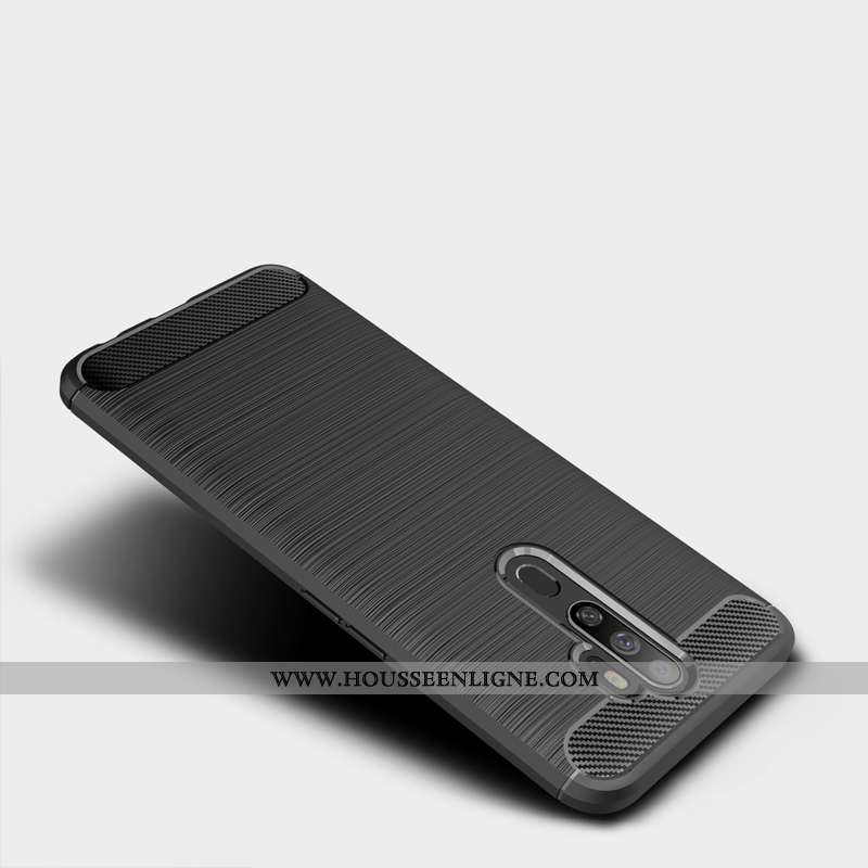 Étui Oppo A5 2020 Tendance Fluide Doux Fibre Noir Téléphone Portable Protection Simple