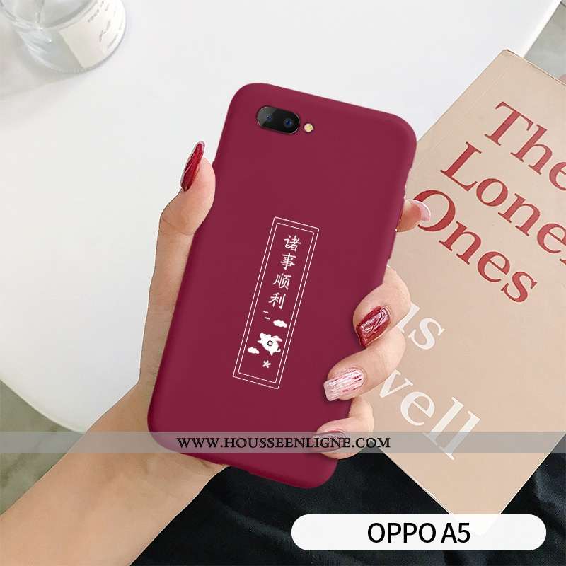 Étui Oppo A5 Mode Protection Téléphone Portable Net Rouge Ultra Créatif Verte