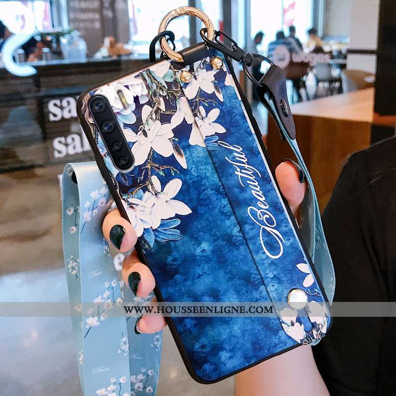 Étui Oppo A91 Créatif Fluide Doux Téléphone Portable Incassable Bleu Silicone Amoureux