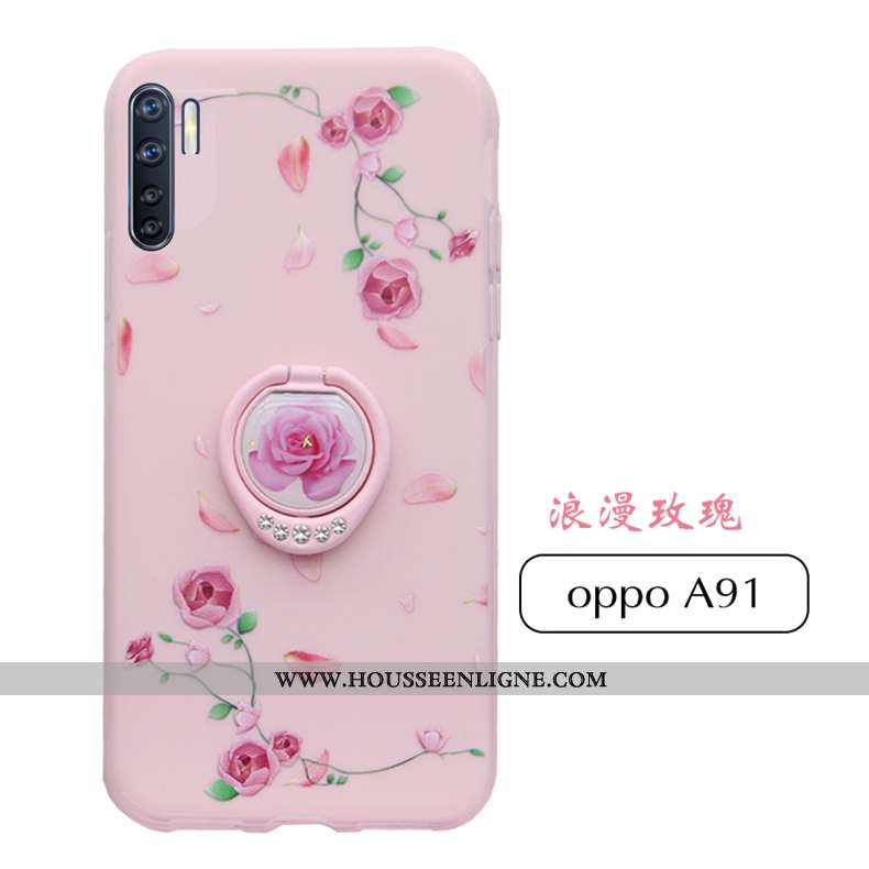 Étui Oppo A91 Créatif Tendance Incassable Téléphone Portable Coque Protection Rose