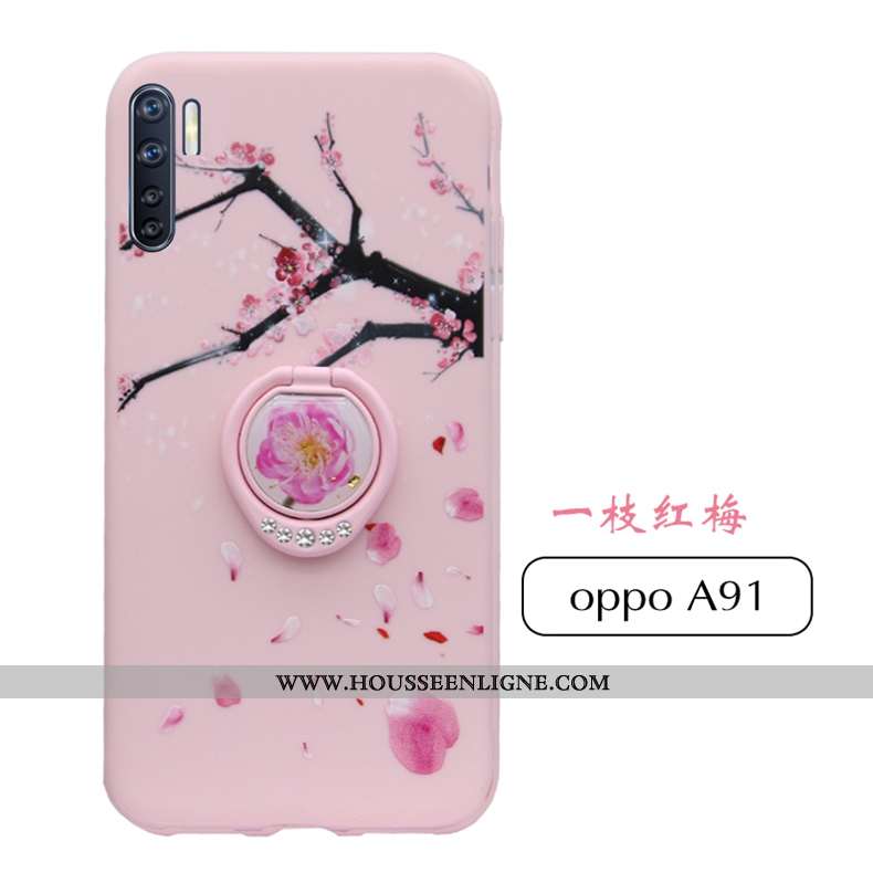 Étui Oppo A91 Créatif Tendance Incassable Téléphone Portable Coque Protection Rose