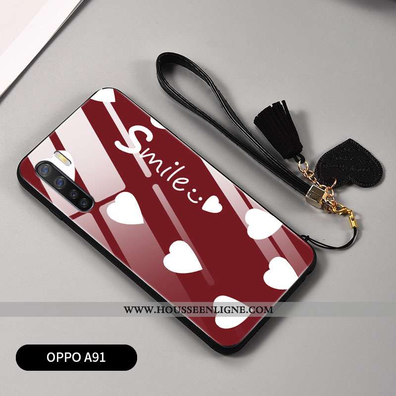 Étui Oppo A91 Créatif Ultra Coque Légère Téléphone Portable Net Rouge