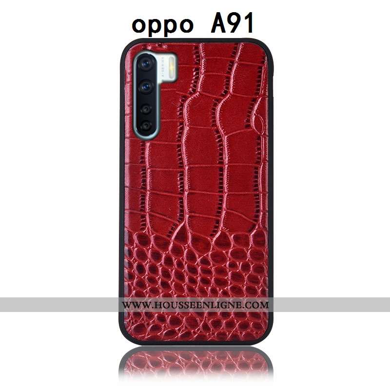 Étui Oppo A91 Cuir Véritable Protection Marron Tout Compris Téléphone Portable Incassable