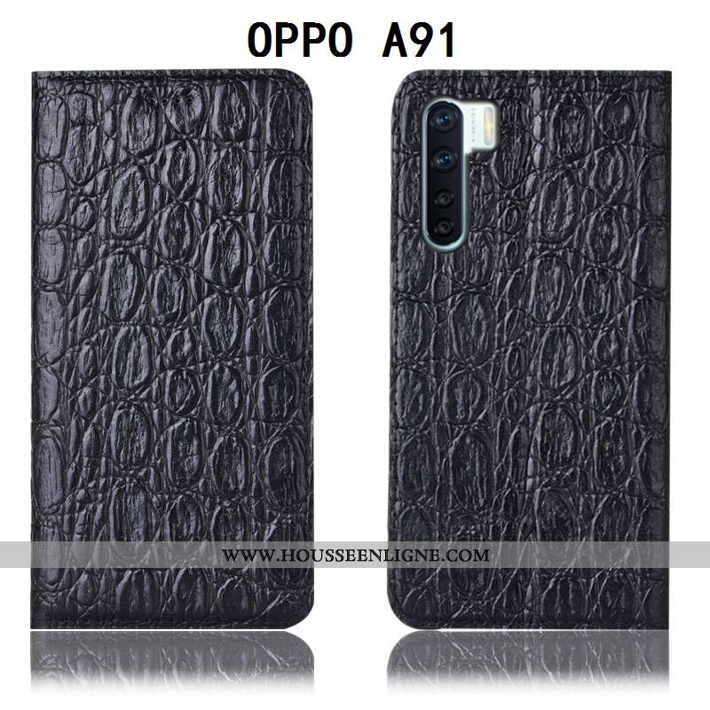 Étui Oppo A91 Protection Cuir Véritable Incassable Tout Compris Marron Téléphone Portable Coque