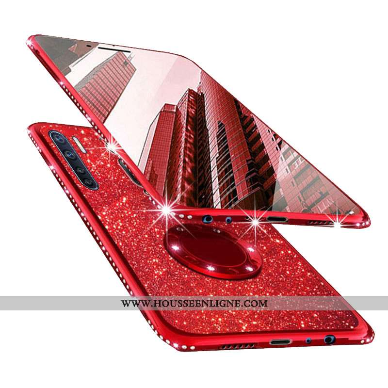 Étui Oppo A91 Transparent Personnalité Téléphone Portable Net Rouge Protection Rouge Tout Compris