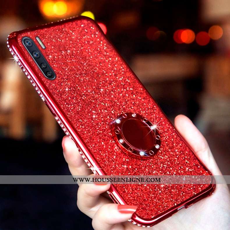 Étui Oppo A91 Transparent Personnalité Téléphone Portable Net Rouge Protection Rouge Tout Compris