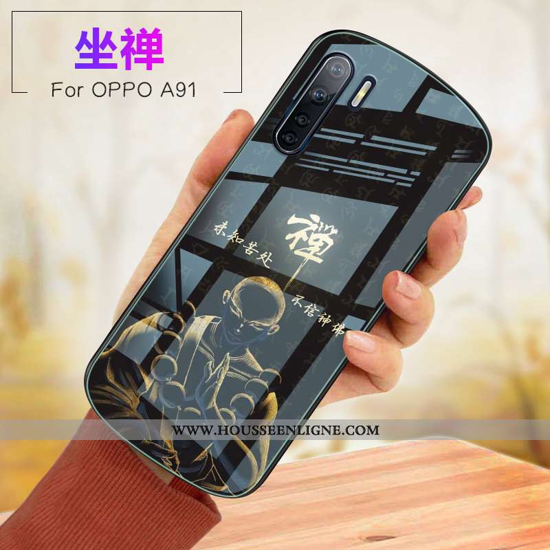 Étui Oppo A91 Verre Fluide Doux Incassable Téléphone Portable Rose Coque