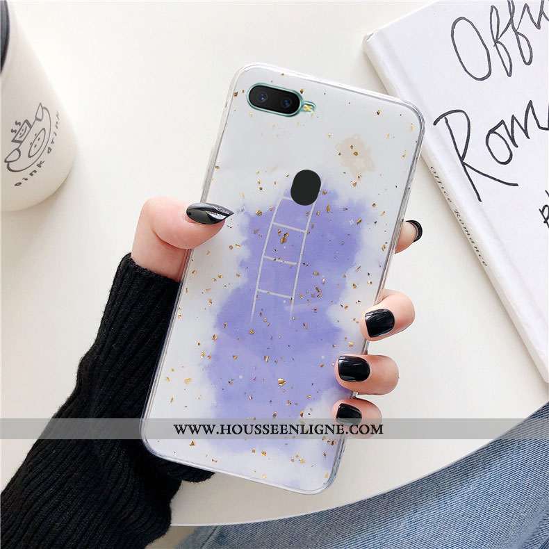 Étui Oppo Ax7 Personnalité Créatif Incassable Tendance Silicone Téléphone Portable Protection Violet