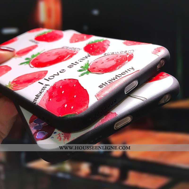 Étui Oppo Find X2 Pro Personnalité Créatif Coque Fruit Petit Délavé En Daim Téléphone Portable Rouge
