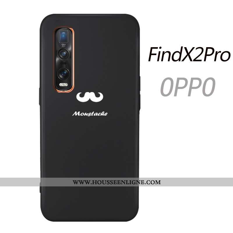Étui Oppo Find X2 Pro Ultra Tendance Tout Compris Silicone Fluide Doux Simple Amoureux Noir