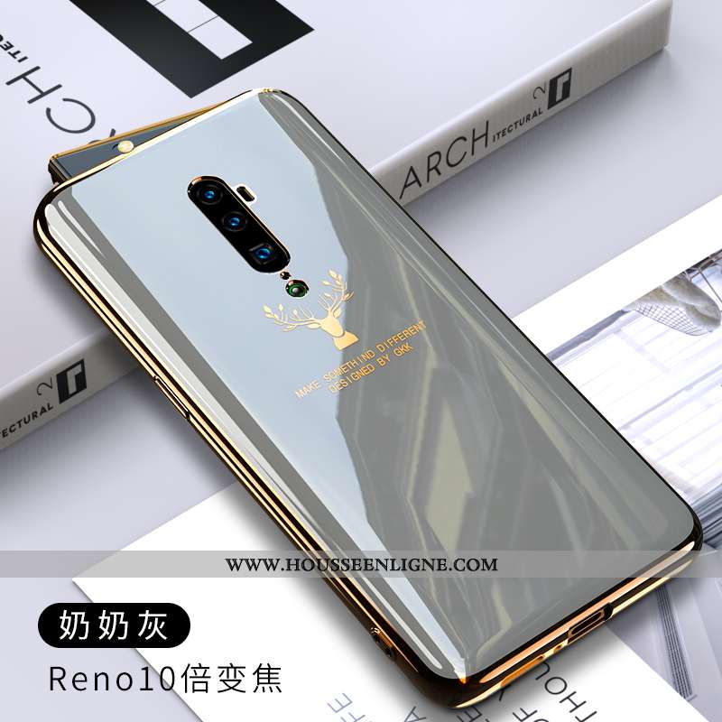 Étui Oppo Reno 10x Zoom Silicone Protection Coque Fluide Doux Téléphone Portable Couleur Gris