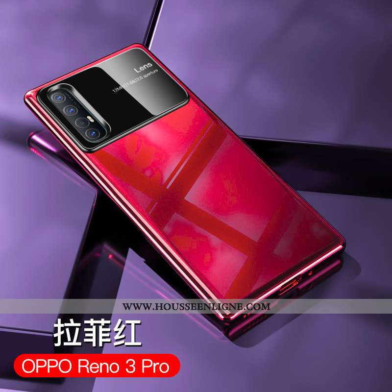 Étui Oppo Reno 3 Pro Légère Protection Ultra Net Rouge Personnalité Coque Blanche