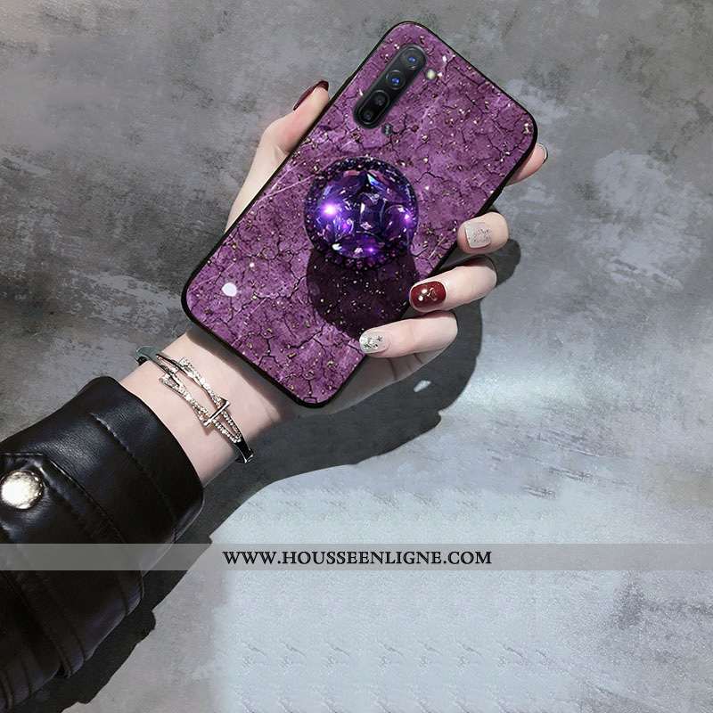 Étui Oppo Reno 3 Silicone Net Rouge Violet Coque Téléphone Portable