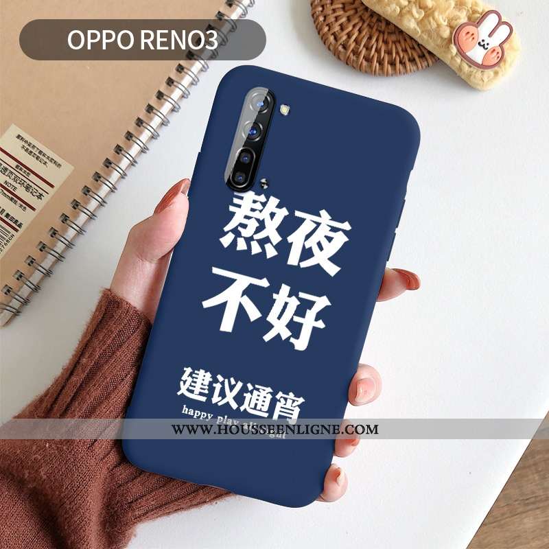 Étui Oppo Reno 3 Silicone Protection Téléphone Portable Créatif Incassable Bleu Net Rouge