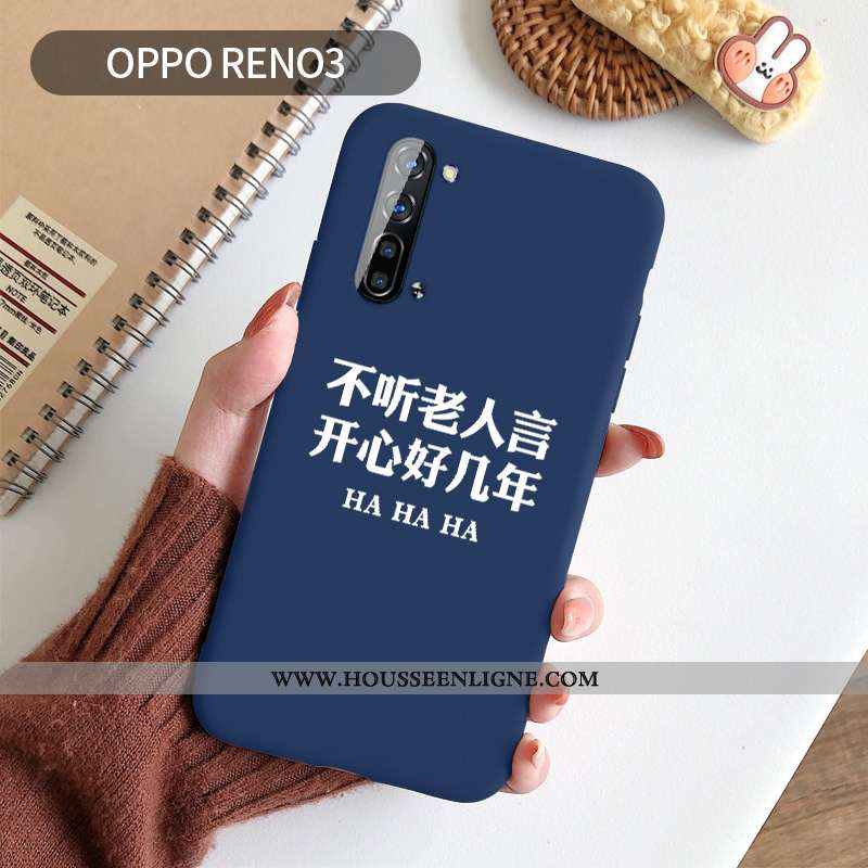 Étui Oppo Reno 3 Silicone Protection Téléphone Portable Créatif Incassable Bleu Net Rouge