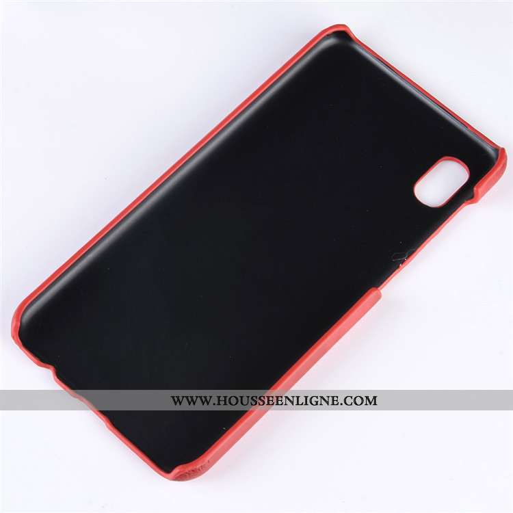 Étui Samsung Galaxy A10 Protection Cuir Coque Modèle Fleurie Téléphone Portable Litchi Rouge