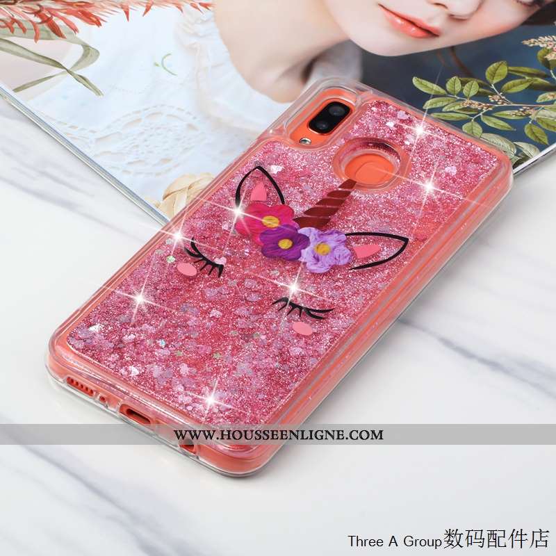 Étui Samsung Galaxy A20e Protection Charmant Quicksand Étoile Rose Incassable Coque