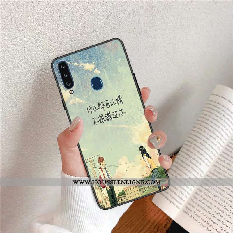 Étui Samsung Galaxy A20s Fluide Doux Silicone Dessin Animé Tendance Téléphone Portable Style Chinois