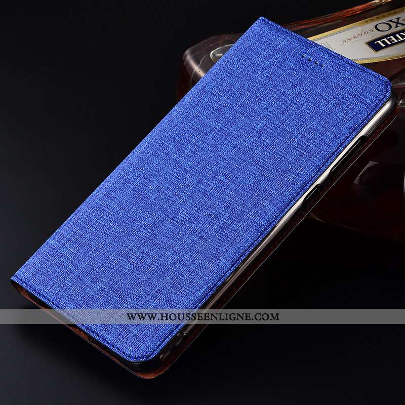 Étui Samsung Galaxy A30s Fluide Doux Silicone Housse Tout Compris Lin Incassable Protection Bleu