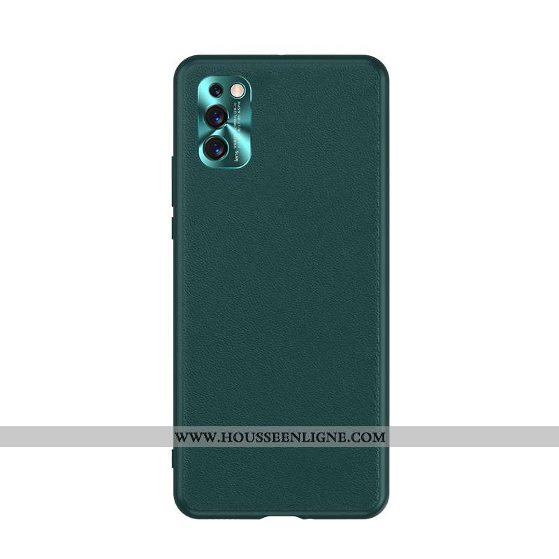 Étui Samsung Galaxy A41 Personnalité Créatif Vent Téléphone Portable Cuir Vert Délavé En Daim Verte
