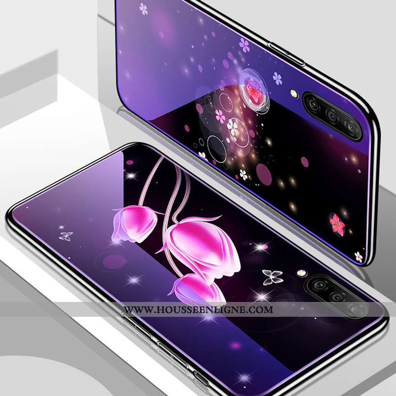 Étui Samsung Galaxy A50 Verre Dessin Animé Téléphone Portable Étoile Violet Protection