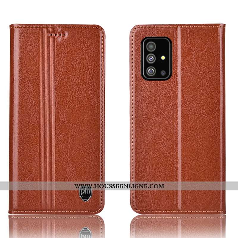 Étui Samsung Galaxy A51 Cuir Véritable Protection Rouge Téléphone Portable Housse Tout Compris