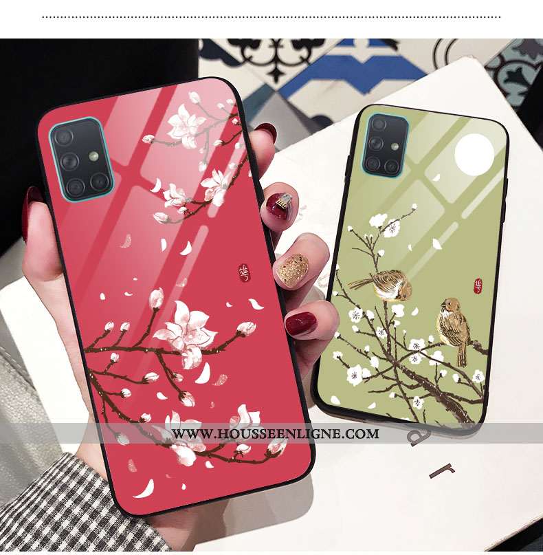 Étui Samsung Galaxy A51 Mode Protection Art Vent Téléphone Portable Étoile Verte