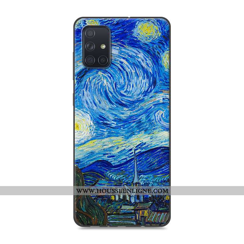 Étui Samsung Galaxy A51 Protection Fluide Doux Gris Paysage Coque Peinture