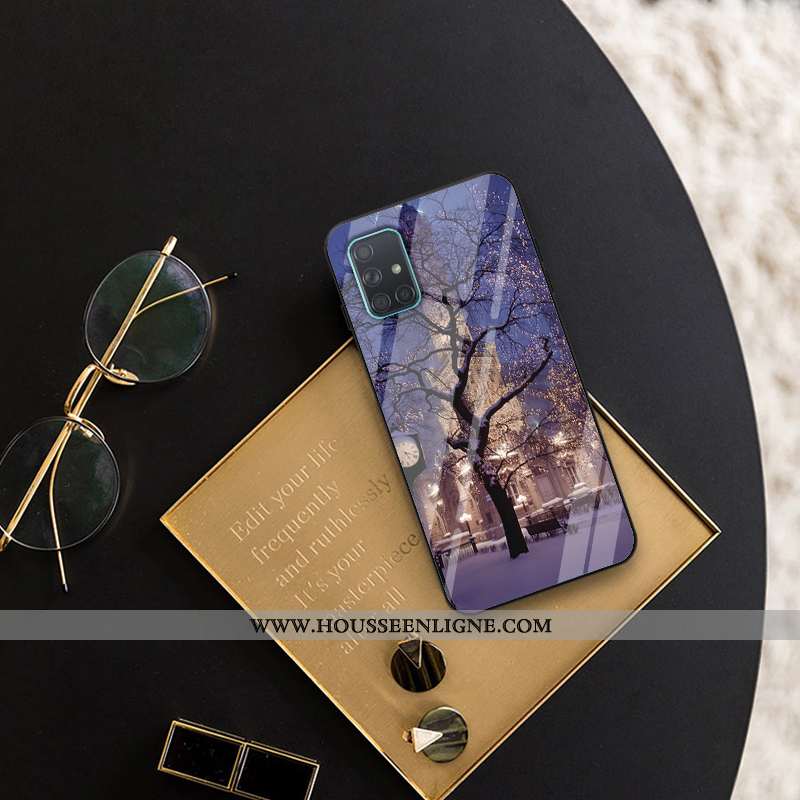 Étui Samsung Galaxy A51 Protection Verre Créatif Incassable Mode Silicone Tout Compris Violet