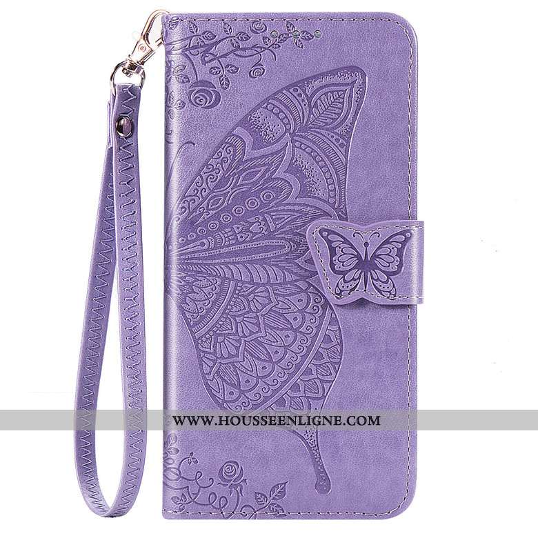 Étui Samsung Galaxy A51 Silicone Protection Téléphone Portable Fleur Housse Cuir Violet