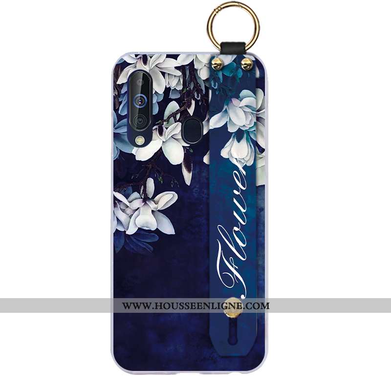 Étui Samsung Galaxy A60 Dessin Animé Tendance Fluide Doux Incassable Téléphone Portable Bleu Style C
