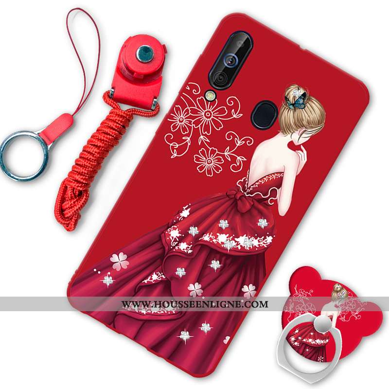 Étui Samsung Galaxy A60 Fluide Doux Téléphone Portable Rouge Incassable Étoile Coque