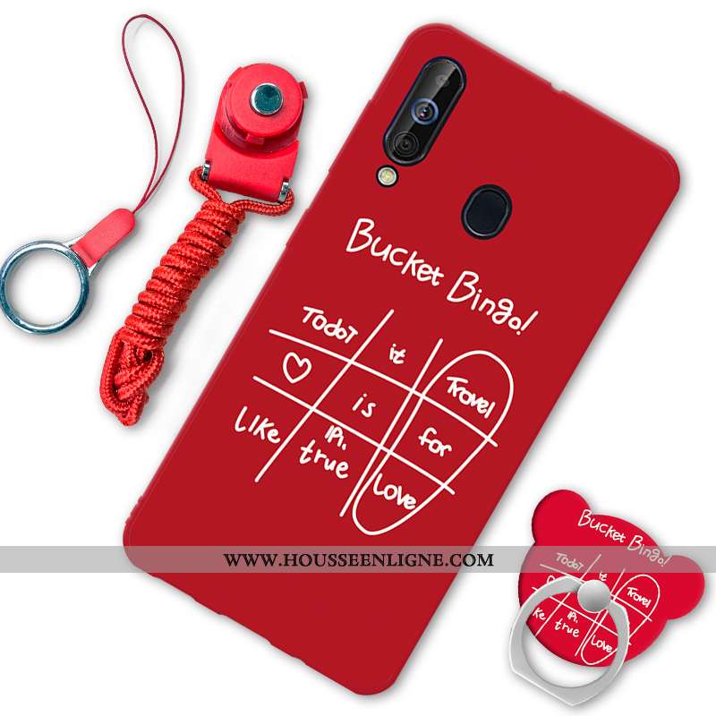 Étui Samsung Galaxy A60 Fluide Doux Téléphone Portable Rouge Incassable Étoile Coque