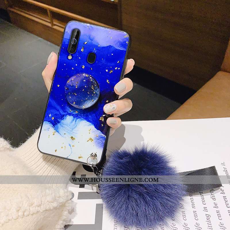 Étui Samsung Galaxy A60 Silicone Protection Support Coque Bleu Incassable Étoile