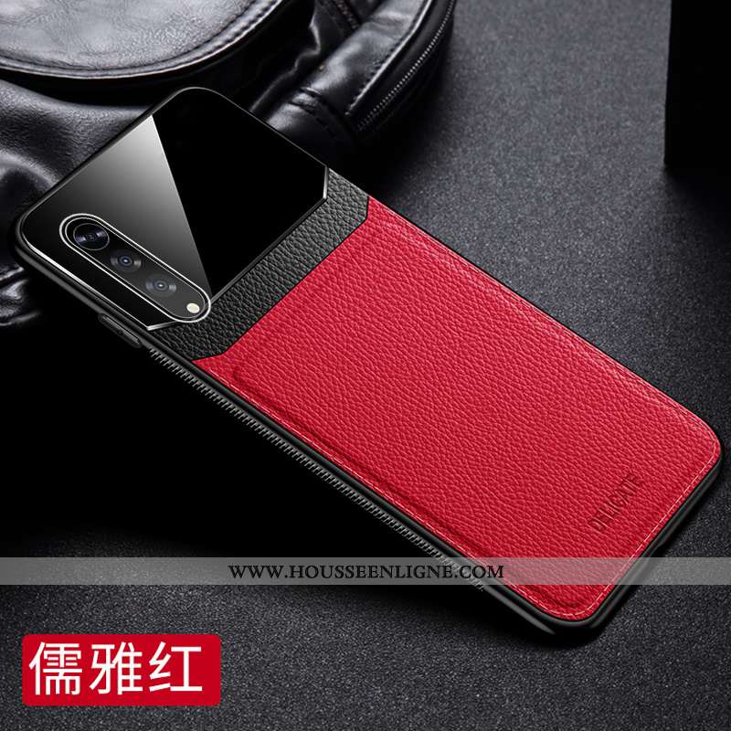 Étui Samsung Galaxy A70 Créatif Cuir Téléphone Portable Étoile Simple Modèle Fleurie Rouge