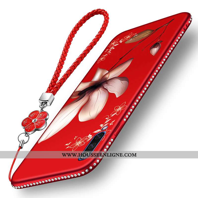 Étui Samsung Galaxy A70s Silicone Mode Coque Protection Rouge Étoile Fleur