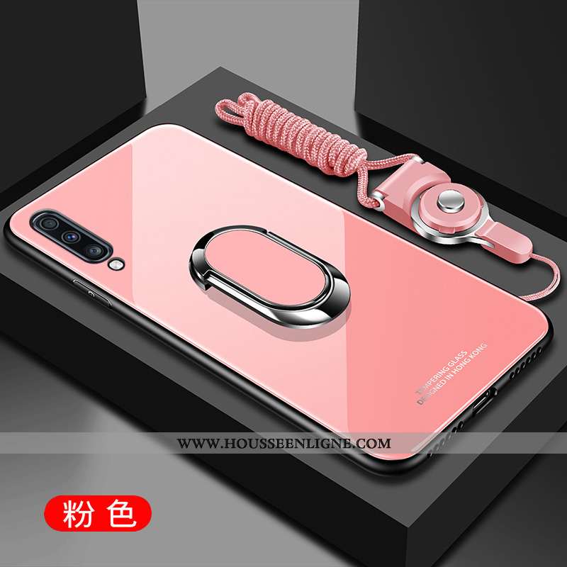 Étui Samsung Galaxy A70s Verre Créatif Protection Miroir Incassable Téléphone Portable Rose