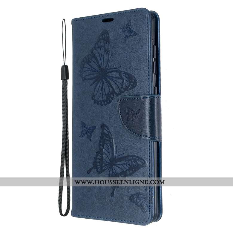 Étui Samsung Galaxy A71 Cuir Silicone Coque Téléphone Portable Papillon Tout Compris Protection Vert