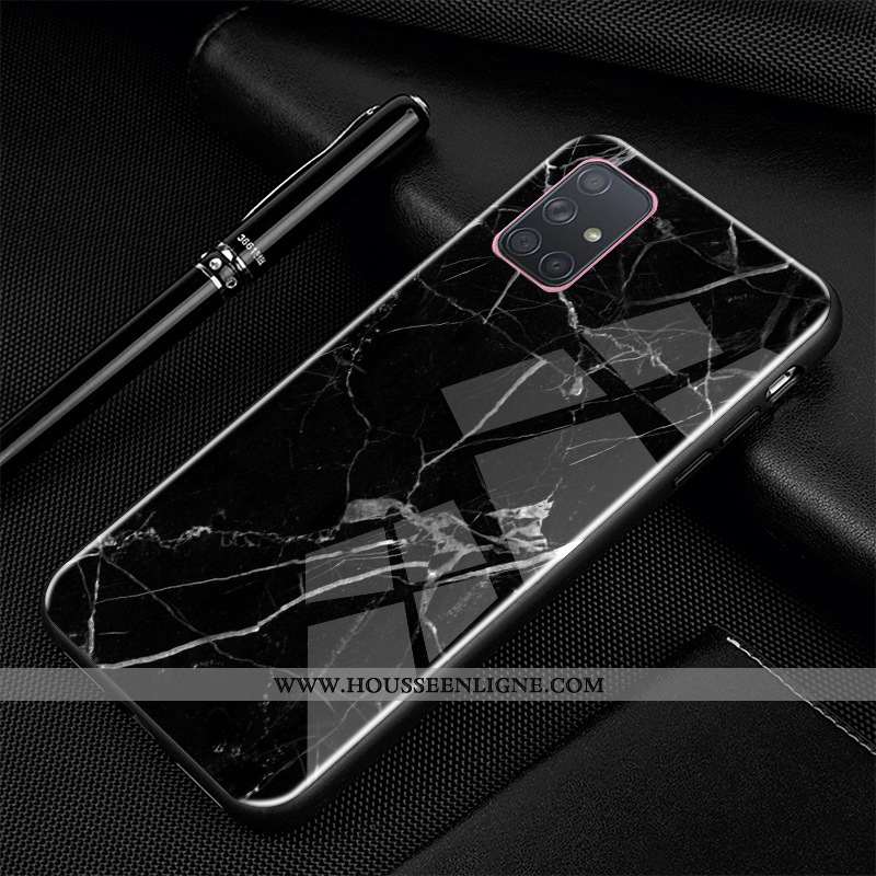 Étui Samsung Galaxy A71 Fluide Doux Silicone Protection Noir Téléphone Portable Personnalisé Bordure